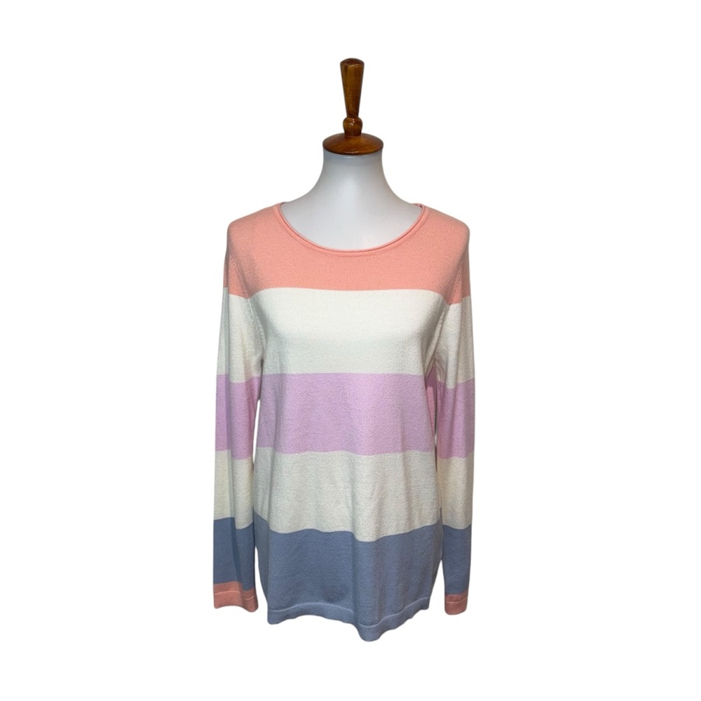 NWOT Stacatto Striped Sweater Pastel Size Large